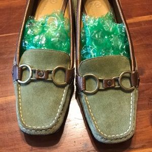 Green Suede Cole Haan Loafers